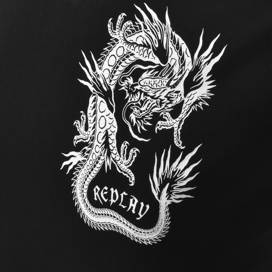 Alternative Image for ProductReplay Logo Crew Neck T Shirt Black3